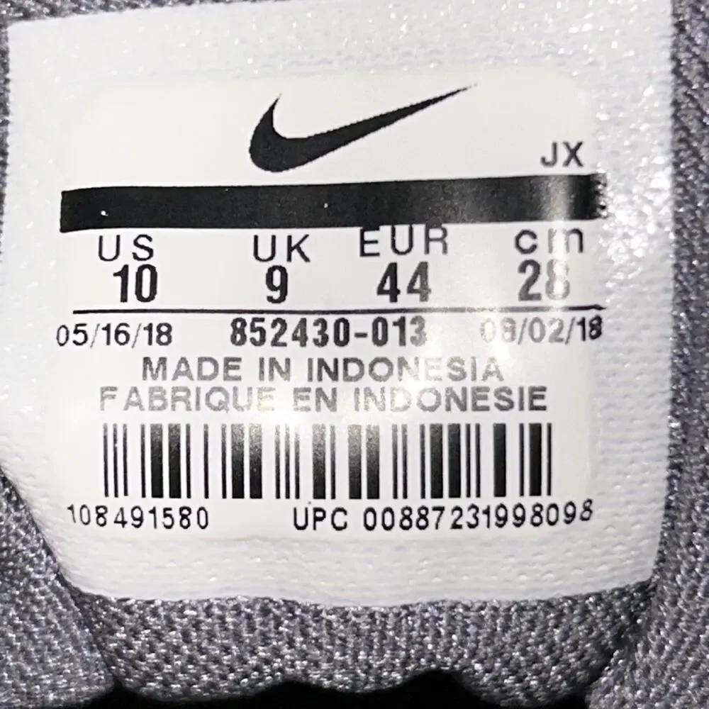 Men's Nike AIR MAX DYNASTY 2 Running Shoes WOLF GREY/BLACK 852430-013 Size 10